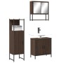 Set de muebles baño 3 pzas madera contrachapada roble marrón de vidaXL, Muebles de baño - Ref: Foro24-3214704, Precio: 170,78...