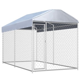 Perrera de exterior con toldo 382x192x225 cm de vidaXL, Casetas y cercados para perros - Ref: Foro24-145024, Precio: 375,06 €...