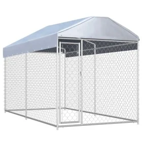 Perrera de exterior con toldo 382x192x225 cm de vidaXL, Casetas y cercados para perros - Ref: Foro24-145024, Precio: 367,01 €...