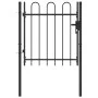 Black steel fence with a gate and 1x1 m arches. by vidaXL, garden gates - Ref: Foro24-146029, Price: 120,35 €, Discount: %