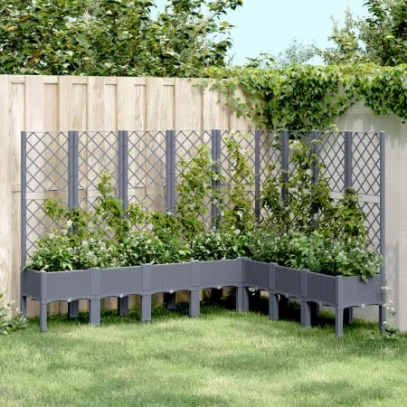 Jardinera con enrejado PP azul gris 200x160x142 cm de vidaXL, Maceteros y jardineras - Ref: Foro24-367941, Precio: 231,32 €, ...