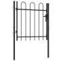 Black steel fence with a gate and 1x1 m arches. by vidaXL, garden gates - Ref: Foro24-146029, Price: 120,35 €, Discount: %