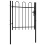 Cancela de valla con una puerta y arcos acero negro 1x1 m de vidaXL, Puertas de jardín - Ref: Foro24-146029, Precio: 129,52 €...
