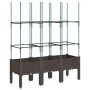 Jardinera con enrejado PP marrón 120x40x142,5 cm de vidaXL, Maceteros y jardineras - Ref: Foro24-367960, Precio: 58,41 €, Des...