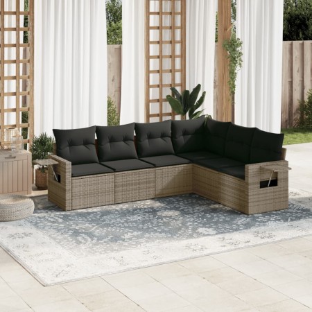 Set de muebles de jardín 6 pzas y cojines ratán sintético gris en Conjuntos de jardín | Comprar online en Foru.es