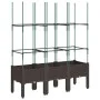 Jardinera con enrejado PP marrón 120x40x142,5 cm de vidaXL, Maceteros y jardineras - Ref: Foro24-367960, Precio: 58,41 €, Des...
