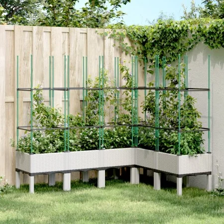 Jardinera con enrejado PP blanco 160x120x142,5 cm de vidaXL, Maceteros y jardineras - Ref: Foro24-367969, Precio: 104,19 €, D...