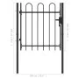 Black steel fence with a gate and 1x1 m arches. by vidaXL, garden gates - Ref: Foro24-146029, Price: 120,35 €, Discount: %