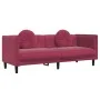 Sofá con cojines 3 plazas terciopelo rojo tinto by vidaXL, Sofas - Ref: Foro24-372646, Price: 272,01 €, Discount: %
