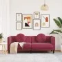 Sofá con cojines 3 plazas terciopelo rojo tinto by vidaXL, Sofas - Ref: Foro24-372646, Price: 272,01 €, Discount: %