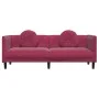 Sofá con cojines 3 plazas terciopelo rojo tinto by vidaXL, Sofas - Ref: Foro24-372646, Price: 272,01 €, Discount: %