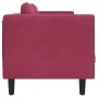 Sofá con cojines 3 plazas terciopelo rojo tinto by vidaXL, Sofas - Ref: Foro24-372646, Price: 272,01 €, Discount: %