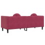 Sofá con cojines 3 plazas terciopelo rojo tinto de vidaXL, Sofás - Ref: Foro24-372646, Precio: 273,97 €, Descuento: %