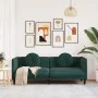 Sofá con cojines 3 plazas terciopelo verde oscuro de vidaXL, Sofás - Ref: Foro24-372644, Precio: 309,51 €, Descuento: %