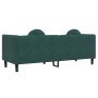 Sofá con cojines 3 plazas terciopelo verde oscuro de vidaXL, Sofás - Ref: Foro24-372644, Precio: 314,78 €, Descuento: %