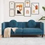 Sofá con cojines 3 plazas terciopelo azul de vidaXL, Sofás - Ref: Foro24-372650, Precio: 272,01 €, Descuento: %