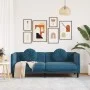 Sofá con cojines 3 plazas terciopelo azul de vidaXL, Sofás - Ref: Foro24-372650, Precio: 272,01 €, Descuento: %