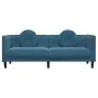 Sofá con cojines 3 plazas terciopelo azul de vidaXL, Sofás - Ref: Foro24-372650, Precio: 272,01 €, Descuento: %