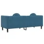 Sofá con cojines 3 plazas terciopelo azul de vidaXL, Sofás - Ref: Foro24-372650, Precio: 272,01 €, Descuento: %