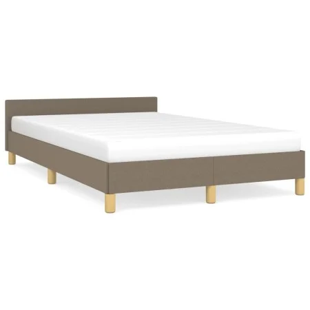 Bed frame with headboard taupe gray fabric 120x190 cm by vidaXL, Beds and slatted bases - Ref: Foro24-379538, Price: 96,96 €,...