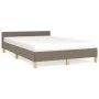 Bed frame with headboard taupe gray fabric 120x190 cm by vidaXL, Beds and slatted bases - Ref: Foro24-379538, Price: 96,96 €,...