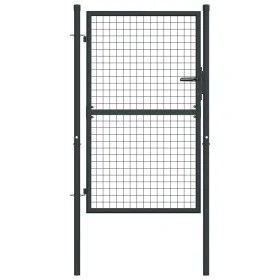 Garden mesh gate gray galvanized steel 100x175 cm by vidaXL, garden gates - Ref: Foro24-145772, Price: 164,33 €, Discount: %