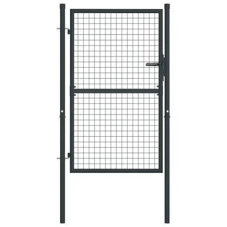 Gartengittertor aus grau verzinktem Stahl, 100 x 175 cm von vidaXL, Gartentore - Ref: Foro24-145772, Preis: 164,33 €, Rabatt: %