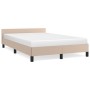 Estructura cama y cabecero cuero sintético capuchino 120x190 cm de vidaXL, Camas y somieres - Ref: Foro24-379546, Precio: 113...
