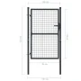 Gartengittertor aus grau verzinktem Stahl, 100 x 175 cm von vidaXL, Gartentore - Ref: Foro24-145772, Preis: 164,33 €, Rabatt: %