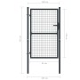 Puerta de malla de jardín acero galvanizado gris 100x175 cm de vidaXL, Puertas de jardín - Ref: Foro24-145772, Precio: 158,67...