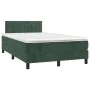 Cama box spring colchón y LED terciopelo verde oscuro 120x190cm de vidaXL, Camas y somieres - Ref: Foro24-3270168, Precio: 39...