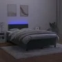 Cama box spring colchón y LED terciopelo verde oscuro 120x190cm de vidaXL, Camas y somieres - Ref: Foro24-3270168, Precio: 39...