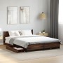 Cama con cajones madera de ingeniería marrón roble 120x200 cm de vidaXL, Camas y somieres - Ref: Foro24-3279941, Precio: 184,...