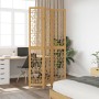 Biombo separador de 3 paneles madera maciza paulownia marrón de vidaXL, Divisores de ambientes - Ref: Foro24-358864, Precio: ...