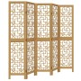 Biombo separador de 5 paneles madera maciza paulownia marrón de vidaXL, Divisores de ambientes - Ref: Foro24-358870, Precio: ...
