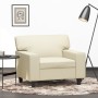 Sillón cuero sintético crema 60 cm de vidaXL, Sofás - Ref: Foro24-359408, Precio: 152,42 €, Descuento: %