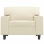 Sillón cuero sintético crema 60 cm de vidaXL, Sofás - Ref: Foro24-359408, Precio: 152,42 €, Descuento: %