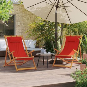 Sillas de playa plegables 2 unidades tela rojo de vidaXL, Sillas de jardín - Ref: Foro24-3214480, Precio: 122,78 €, Descuento: %