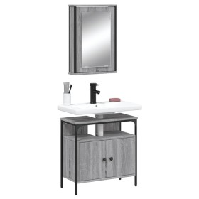 Set de muebles de baño 2 pzas madera contrachapada gris sonoma de vidaXL, Muebles de baño - Ref: Foro24-3214778, Precio: 98,6...