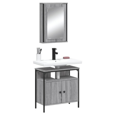 Set de muebles de baño 2 pzas madera contrachapada gris sonoma de vidaXL, Muebles de baño - Ref: Foro24-3214778, Precio: 98,6...