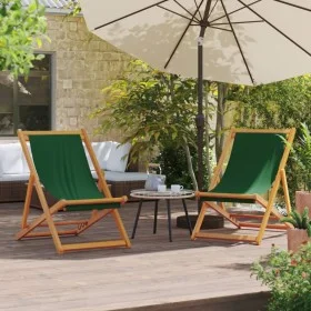 Sillas de playa plegables 2 unidades tela verde de vidaXL, Sillas de jardín - Ref: Foro24-3214496, Precio: 119,52 €, Descuent...