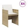 Sillas de jardín con cojines 4 uds ratán sintético beige de vidaXL, Sillas de jardín - Ref: Foro24-4007439, Precio: 217,92 €,...