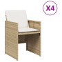 Sillas de jardín con cojines 4 uds ratán sintético beige de vidaXL, Sillas de jardín - Ref: Foro24-4007439, Precio: 179,01 €,...