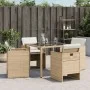 Sillas de jardín con cojines 4 uds ratán sintético beige de vidaXL, Sillas de jardín - Ref: Foro24-4007439, Precio: 217,92 €,...