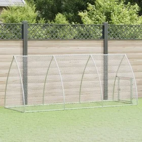 Jaula para gallinas acero galvanizado plateado 300x105x120 cm de vidaXL, Jaulas y habitáculos para animales pequeños - Ref: F...