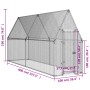 Jaula para gallinas acero galvanizado plateado 400x100x190 cm de vidaXL, Jaulas y habitáculos para animales pequeños - Ref: F...