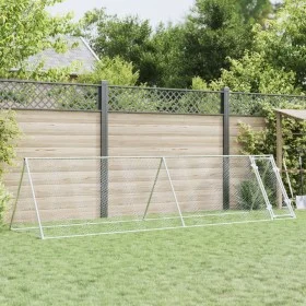 Jaula para gallinas acero galvanizado plateado 400x105x91 cm de vidaXL, Jaulas y habitáculos para animales pequeños - Ref: Fo...