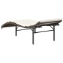 Tumbona con cojín ratán sintético marrón 55x199x50 cm de vidaXL, Tumbonas - Ref: Foro24-368246, Precio: 83,38 €, Descuento: %