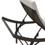 Tumbona con cojín ratán sintético marrón 55x199x50 cm de vidaXL, Tumbonas - Ref: Foro24-368246, Precio: 130,34 €, Descuento: %