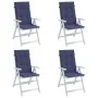 Cojines para silla con respaldo alto 4 uds tela azul marino de vidaXL, Cojines para sillas y sofás - Ref: Foro24-378612, Prec...